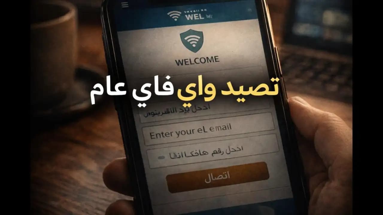 صفحة تسجيل دخول واي فاي عام تطلب البريد الإلكتروني ورقم الهاتف