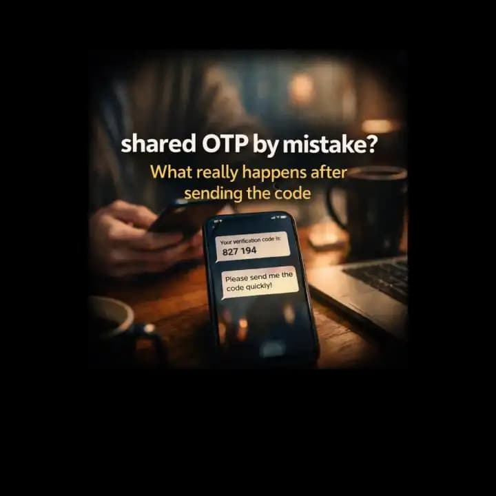 رسالة رمز تحقق على الهاتف مع طلب مشبوه لإرسال الكود